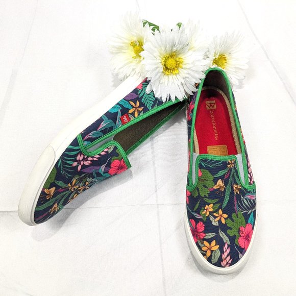 Barcelonetta Shoes - Barcelonetta Women's Floral Slip On Sneakers SZ 10